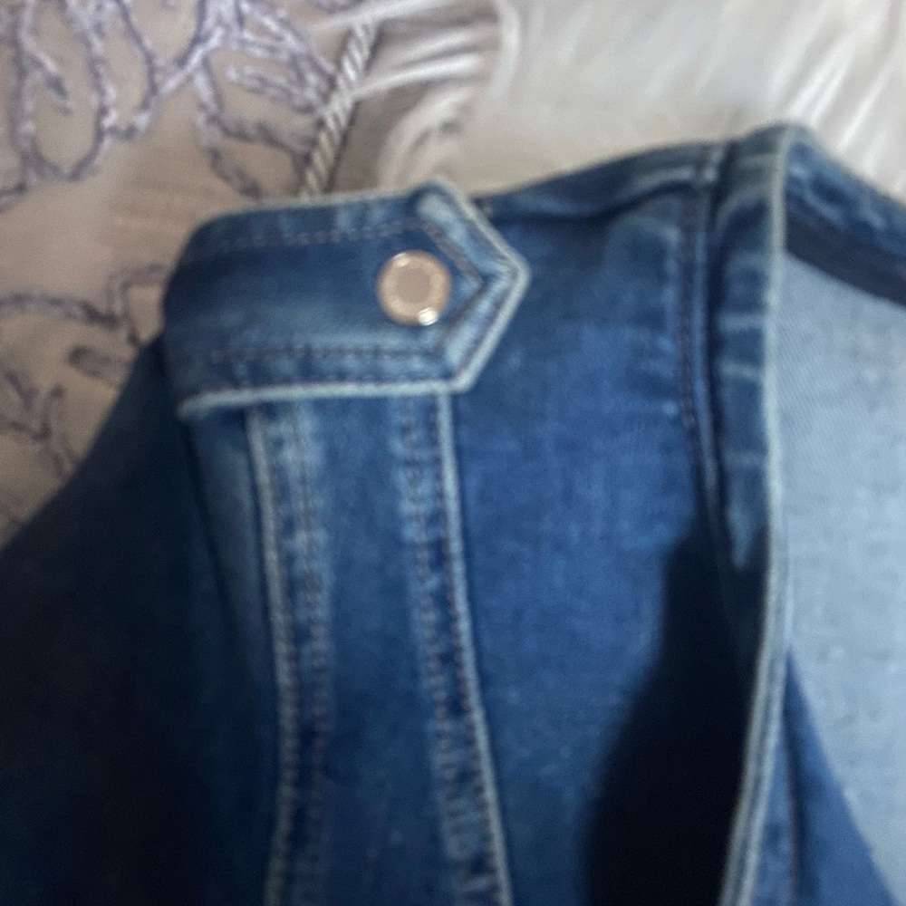 White House Black Market Sz 00 Women’s Blue Jean Jacket - Picture 6 of 13